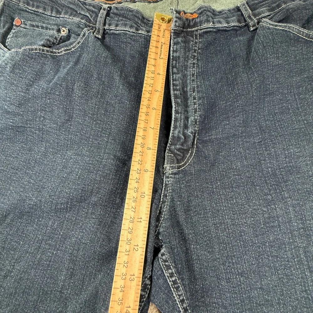 Weatherproof Vintage Mens Tapered Jeans‎ Dark Wash Denim Blue 42x29 Distressed